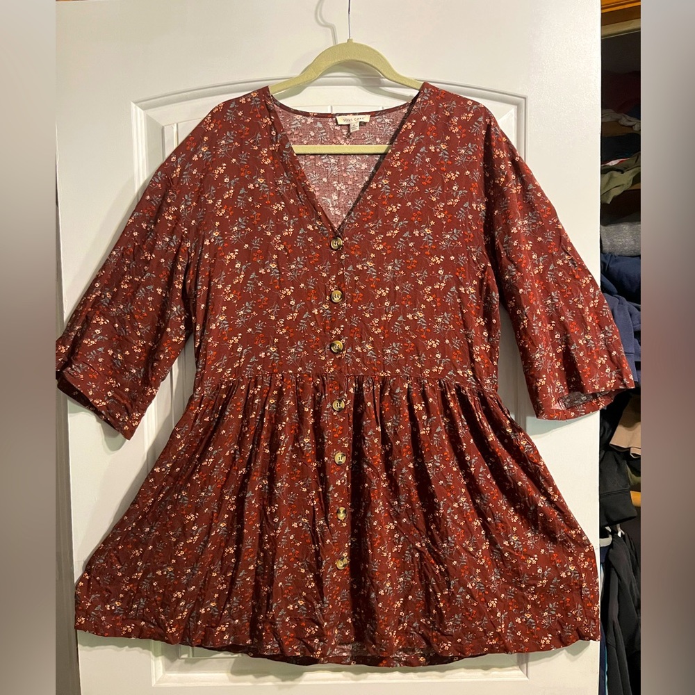 Floral print baby doll dress